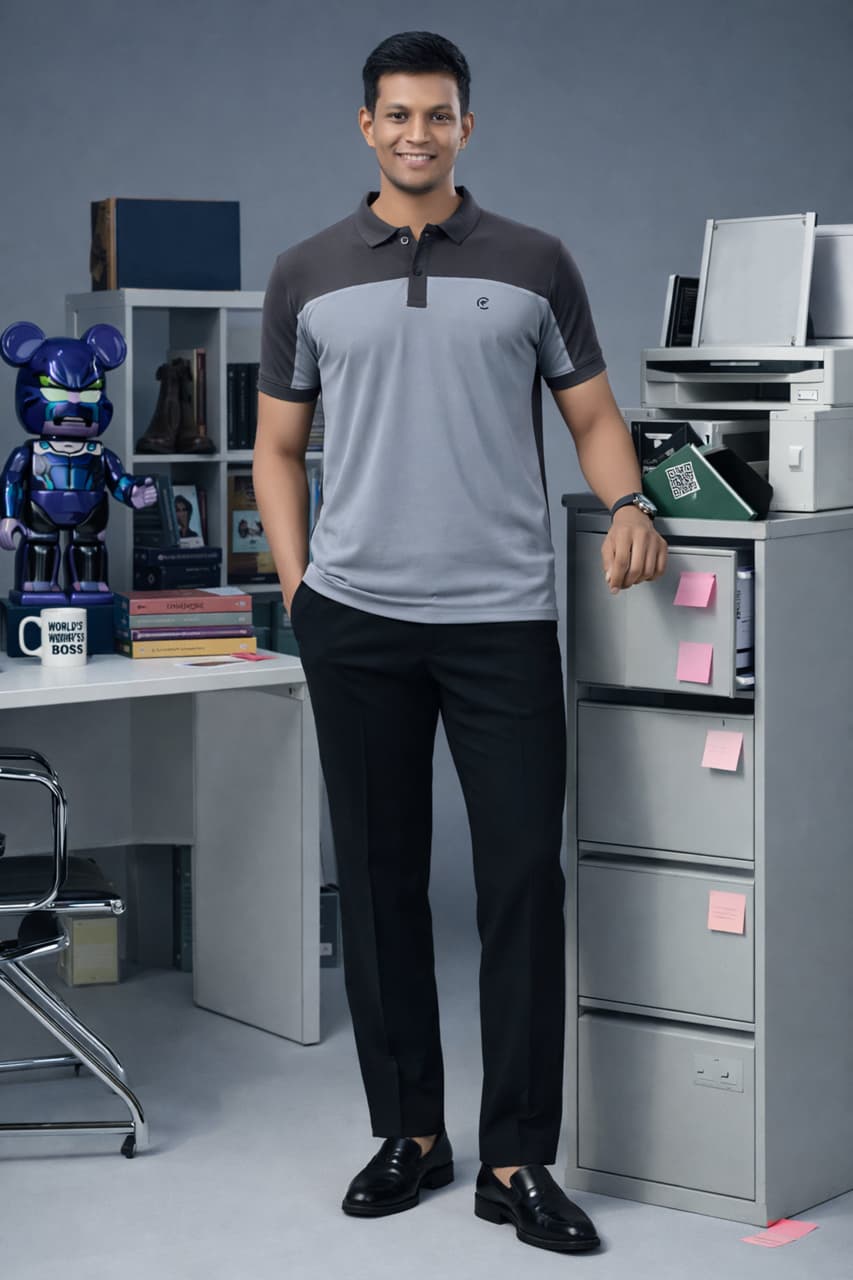 Fitrex Mens Collar Chest Panel Half Sleeve