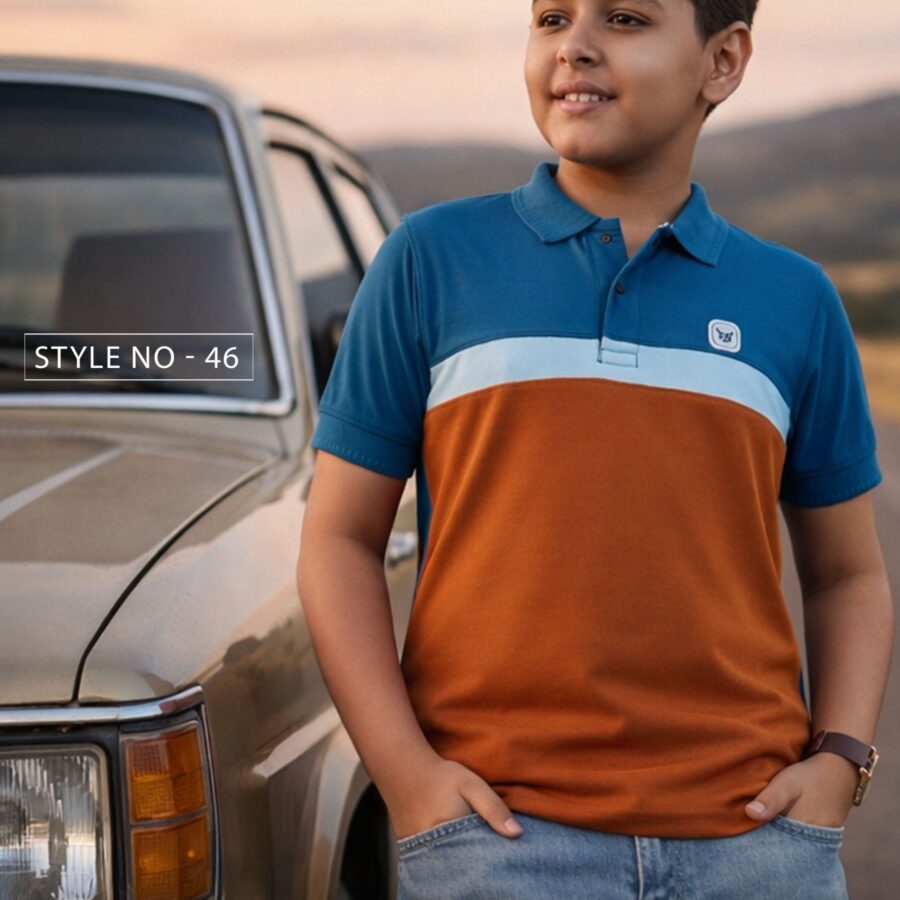 Kids Polo T-Shirt Cut and Sew Model
